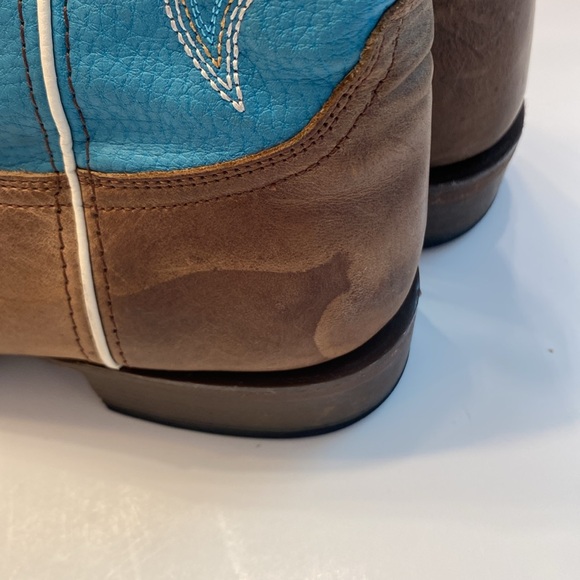 ROPER Womens Turquoise Square Toe Boots Mid Calf Low Heel 1-2", Size 5.5 - Picture 13 of 16